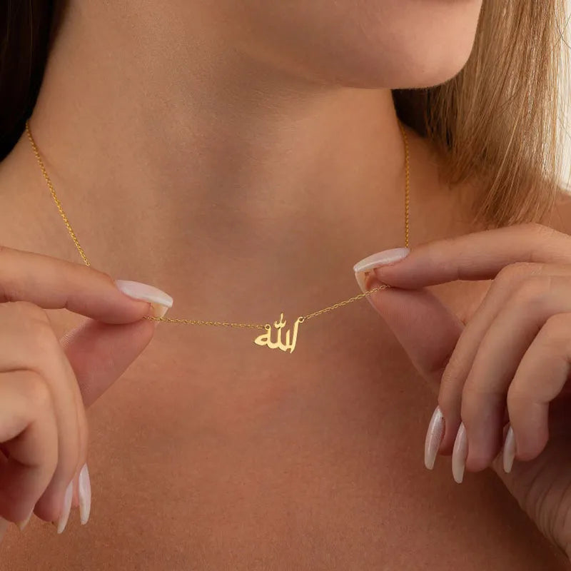 Personalised Letter (Love, God, Patience) in Arabic Necklaces Women